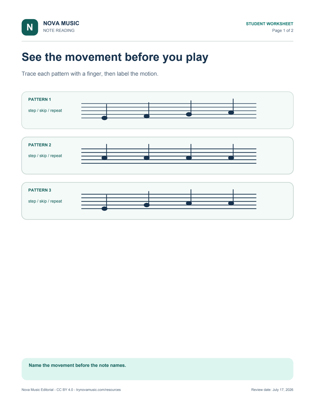 Step, Skip, or Repeat? printable preview
