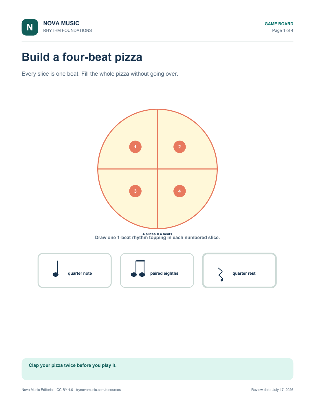 Rhythm Pizza Builder printable preview